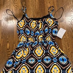 Felicity & Coco Ezri Print Black Blue Maxi Dress Medium Petite